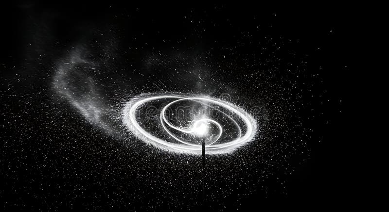 Galactic sparkler light trail vortex effect royalty free illustration