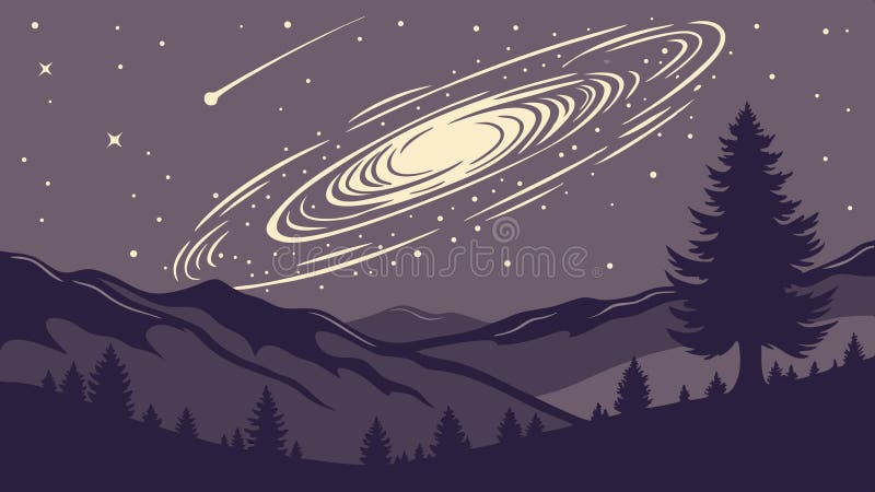 Galaktyka spiralna kosmiczny widok w głąb kosmosu astronomiczny projekt wektora generatywny AI ilustracja wektor