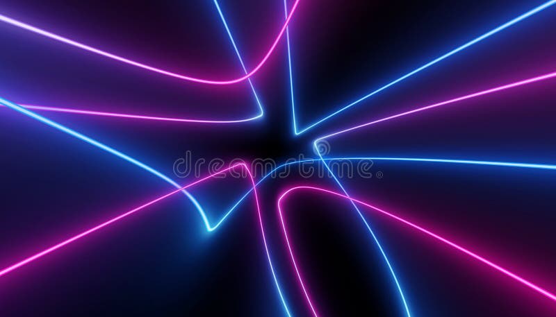 Galassia futuristica astratta e blu di Neon, con raggi ultravioletti, curvatura di dna, linee di dna, laser scienza Sci-Fi ad alt immagine stock