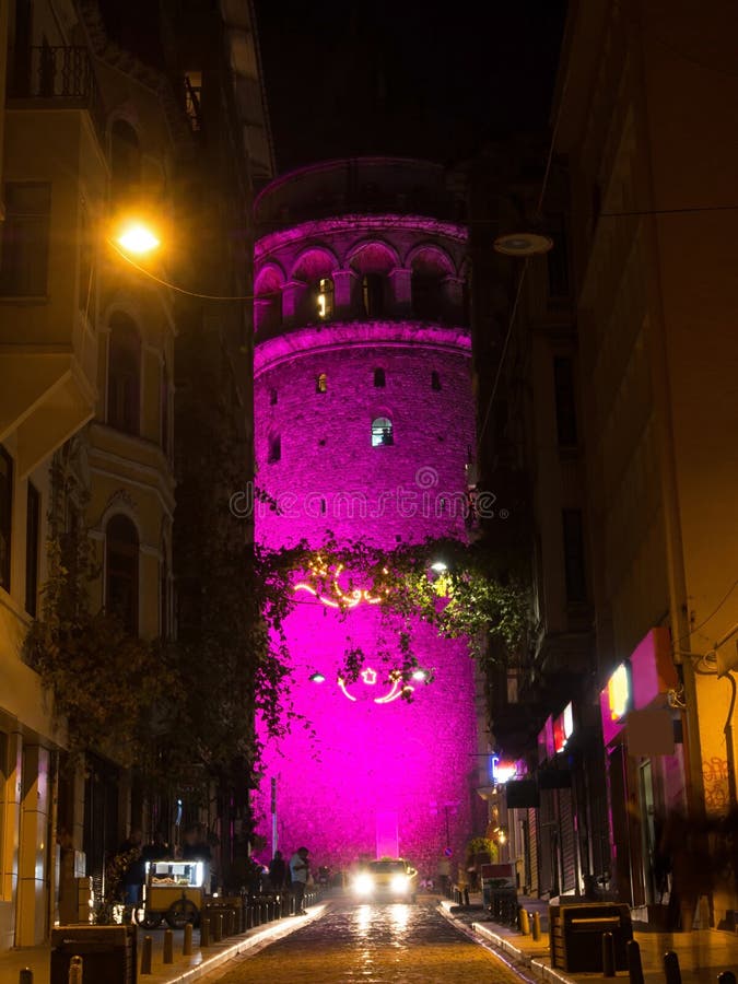Wanduhr ✔️ Galata Kulesi Izmir Türkiye Rosa Pink Wohnzimmer Küche 50cm Neu 