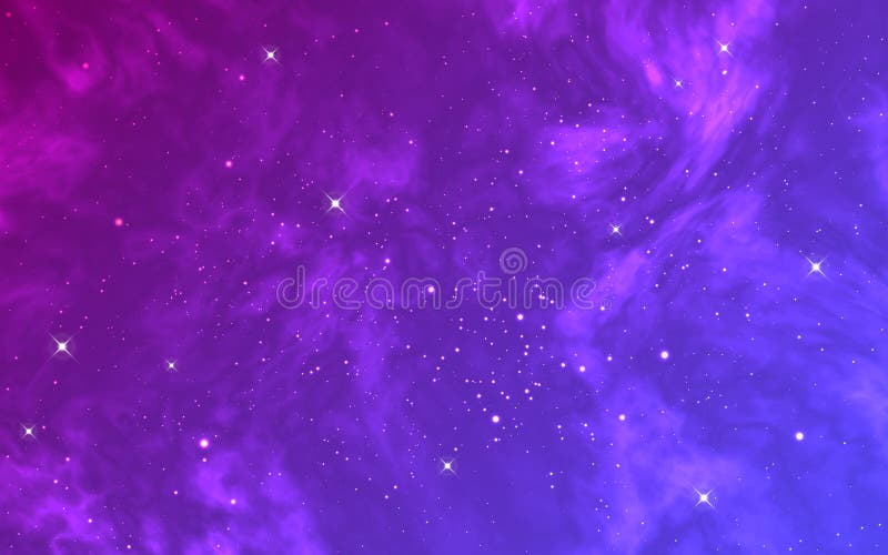Galaxbakgrund. färgstjärnuniversum. Cosmopapper med stjärnstoft. realistisk glödlampa med vita stjärnor stock illustrationer
