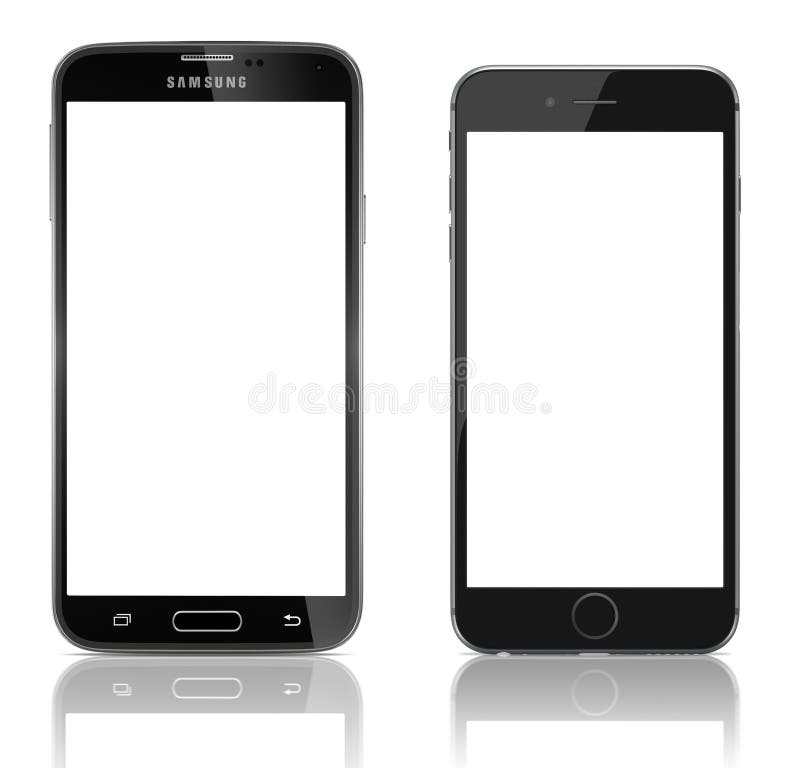 Galaxia S5 de Samsung contra el iPhone 6 de Apple libre illustration Galaxia S5 de Samsung contra el iPhone 6 de Apple libre illustration