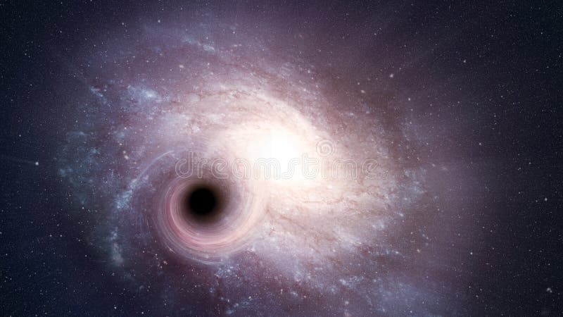 Galaxie spiralée et un trou noir images libres de droits Galaxie spiralée et un trou noir images libres de droits