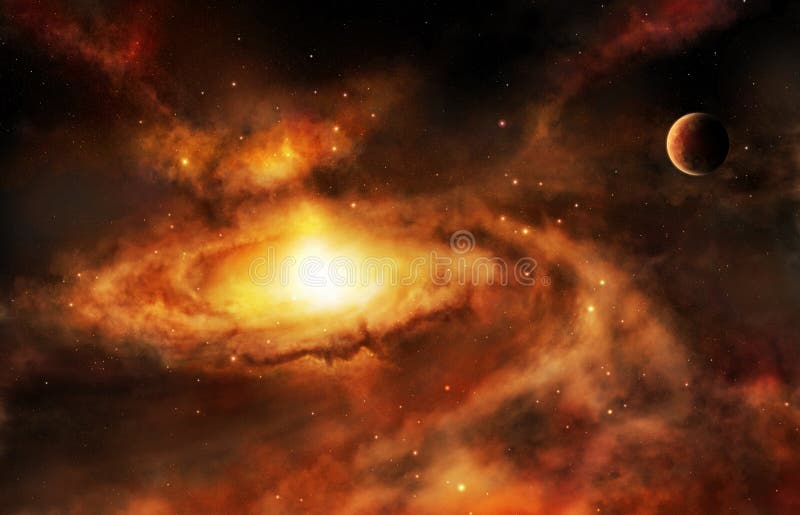 Galaxy core nebula in deep space