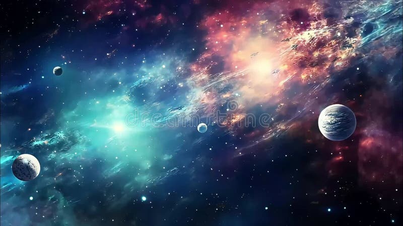 Galaxy and Nebula Abstract space background Endless universe with stars and planet in outer space vector illustration