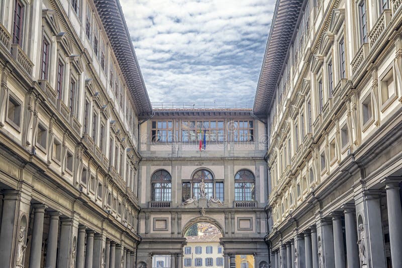 Galeria de Ufizzi em Florença, Toscânia fotos de stock Galeria de Ufizzi em Florença, Toscânia fotos de stock