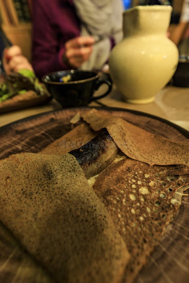 Galette typique de saucisse française de la France photo stock Galette typique de saucisse française de la France photo stock