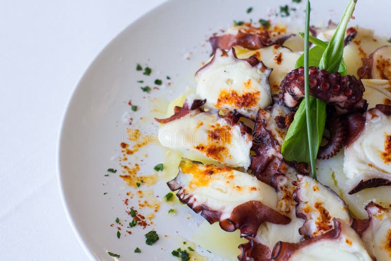 Galician octopus dish royalty free stock photos