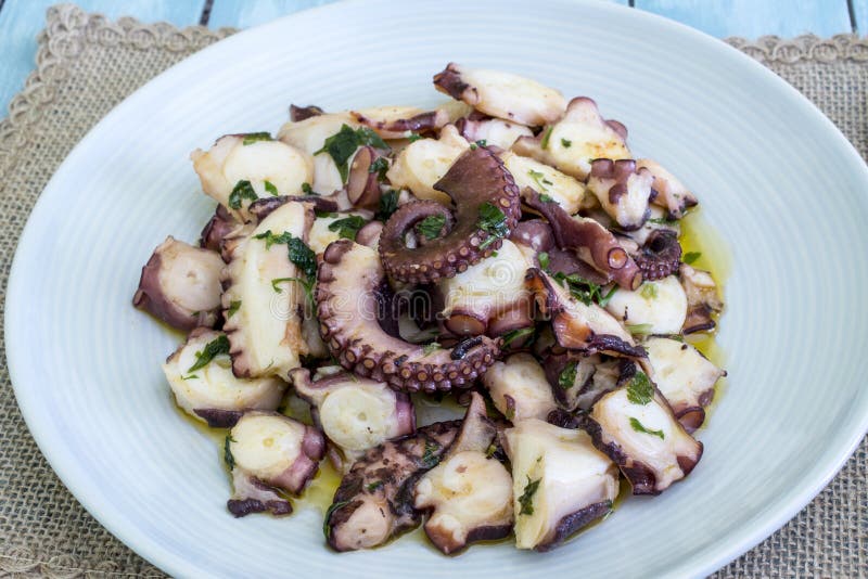 Galician octopus stock image