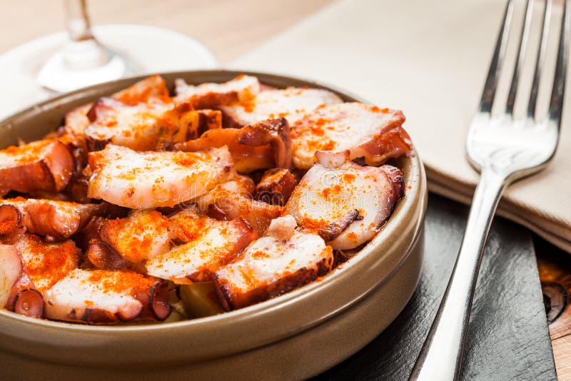 Galician octopus stock image