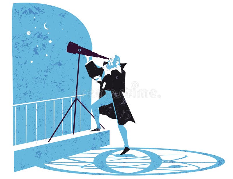 Galileo the astronomer stock vector. Illustration of illustration - 7093741