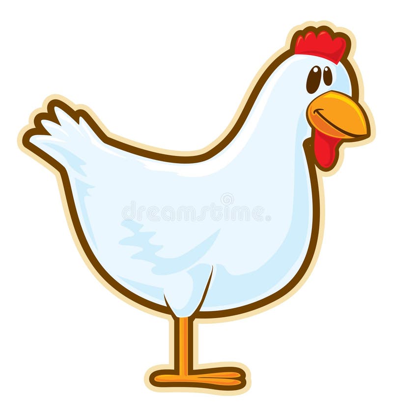 Galinha Feliz Dos Desenhos Animados Ilustração do Vetor - Ilustração de  vetor, galinha: 23871247