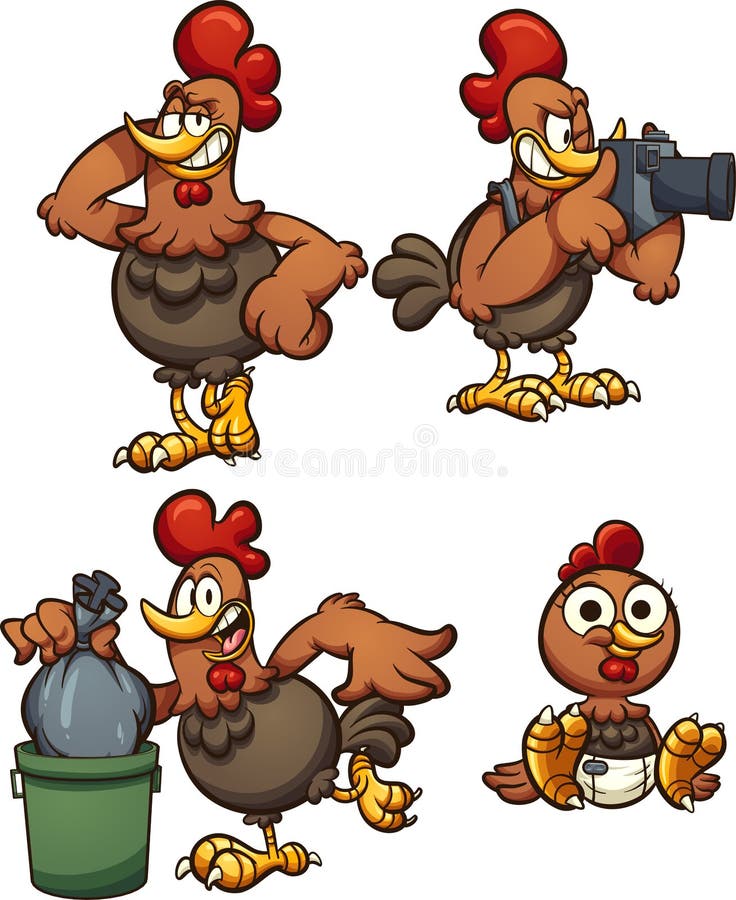 Desenho Animado De Galinha Galinha Ilustração do Vetor - Ilustração de  galinhas, sinal: 212579905