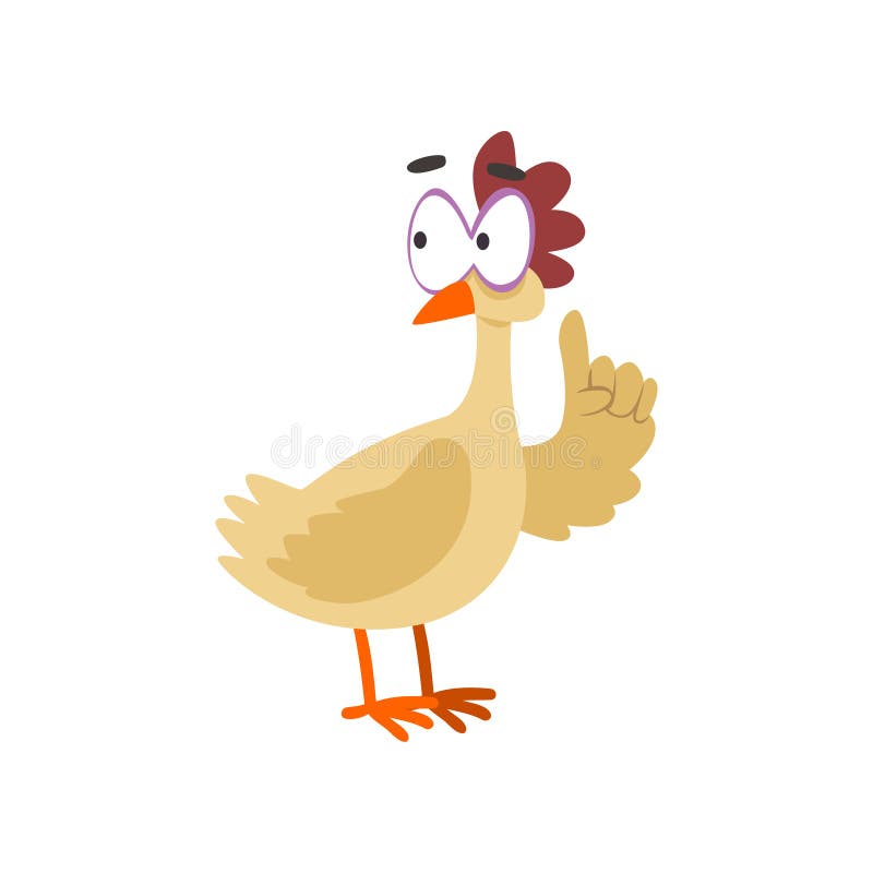 Engraçado Raivoso Galinha, Desenho Animado Personagem De Pássaro De Galinha Com Grande Olhos Vector Ilustração Em Um Fundo Branco Royalty Free SVG, Cliparts, Vetores, e Ilustrações Stock. Image 103875814