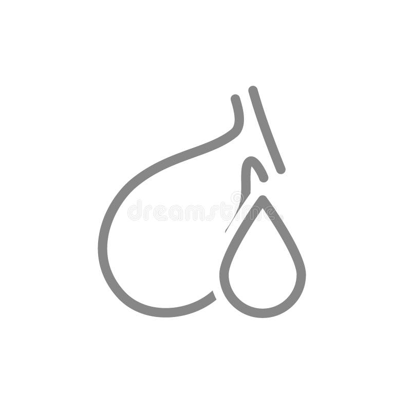 Gallbladder with drop line icon. Blood donor day symbol. Vector illustration royalty free illustration
