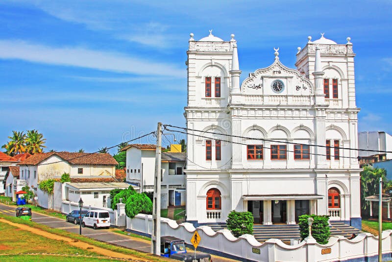 Galle fortu Meeran Jumma Masjid, Sri Lanka UNESCO światowe dziedzictwo - zdjęcie royalty free Galle fortu Meeran Jumma Masjid, Sri Lanka UNESCO światowe dziedzictwo - zdjęcie royalty free
