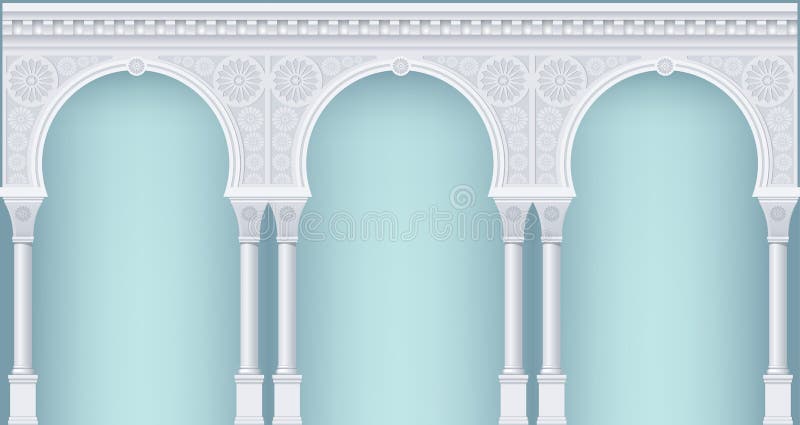 Galleri i orientalisk stil royaltyfri illustrationer