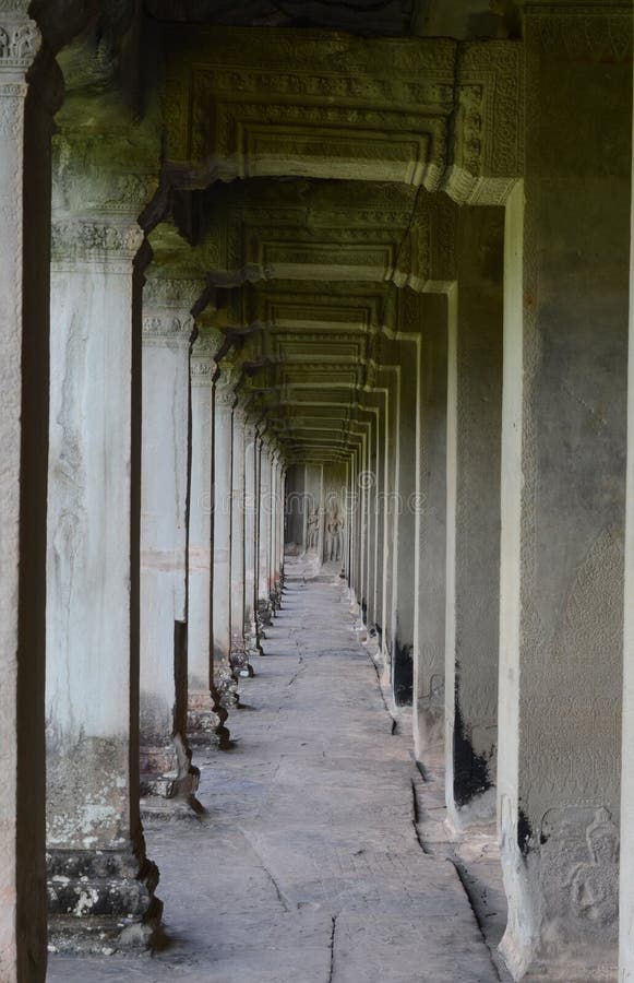 Galleri på Angkor Wat royaltyfria bilder Galleri på Angkor Wat royaltyfria bilder