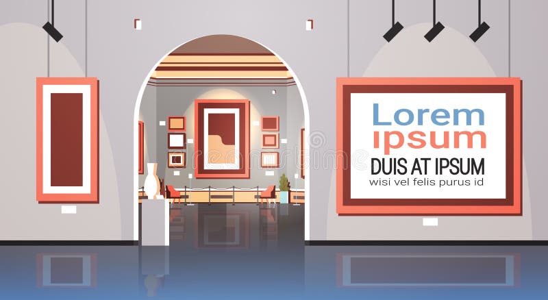 Galleria di arte moderna nei materiali illustrativi contemporanei creativi interni delle pitture del museo o nello spazio orizzon illustrazione vettoriale Galleria di arte moderna nei materiali illustrativi contemporanei creativi interni delle pitture del museo o nello spazio orizzon illustrazione vettoriale