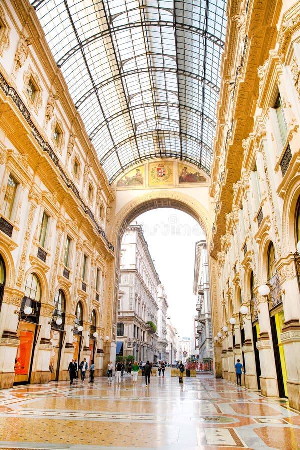 Milan luxury shopping mall stock photo. Image of luxury - 16223468