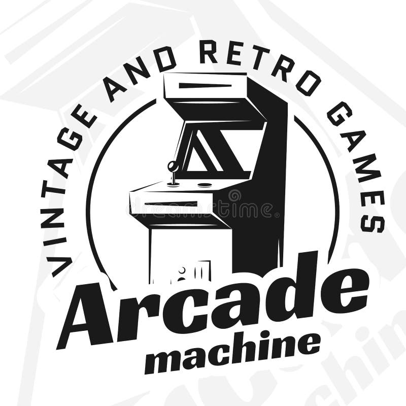 Vector image. Illustration of a logo, emblem, company element. Game design, old, retro, vintage arcades. Arcade machine slot machine board games. Vector image. Illustration of a logo, emblem, company element. Game design, old, retro, vintage arcades. Arcade machine slot machine board games