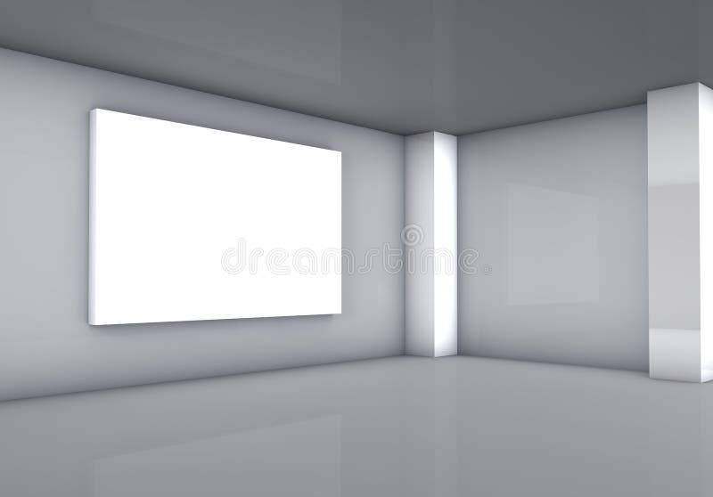 Gallery with light plate vector illustration