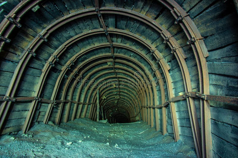 Gallery in the salt mine stock photo. Image of cave 133970054