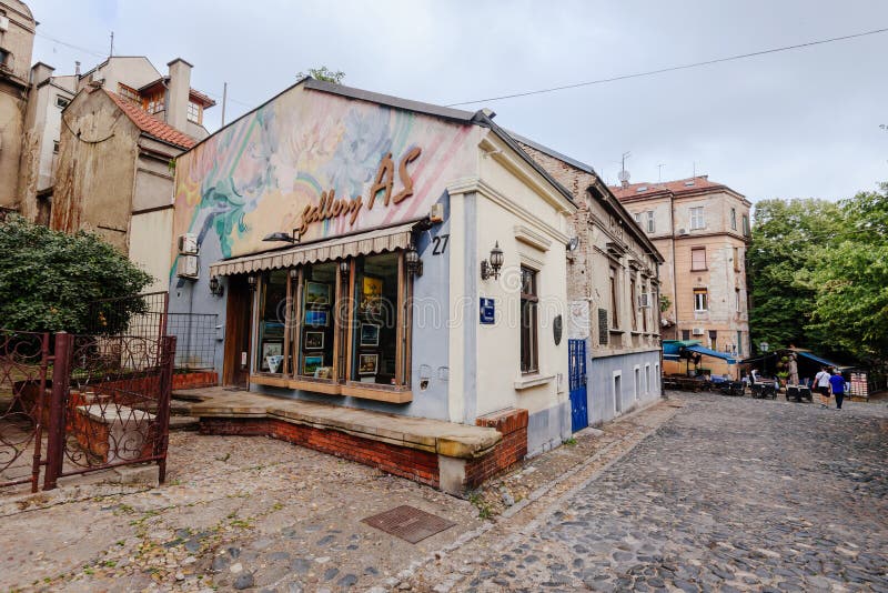 Gallery on Skadarlija Bohemian Street royalty free stock images Gallery on Skadarlija Bohemian Street royalty free stock images