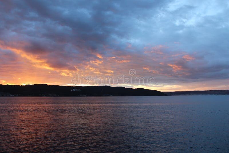 Canakkale strait and sunset in Gelibolu sea. Canakkale strait and sunset in Gelibolu sea