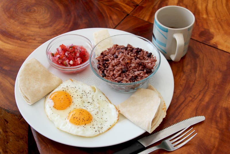 Gallo pinto, traditional dish of Nicaragua and Costa Rica, Central America