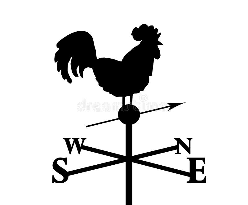 Gallo que señala al norte ilustración del vector Gallo que señala al norte ilustración del vector
