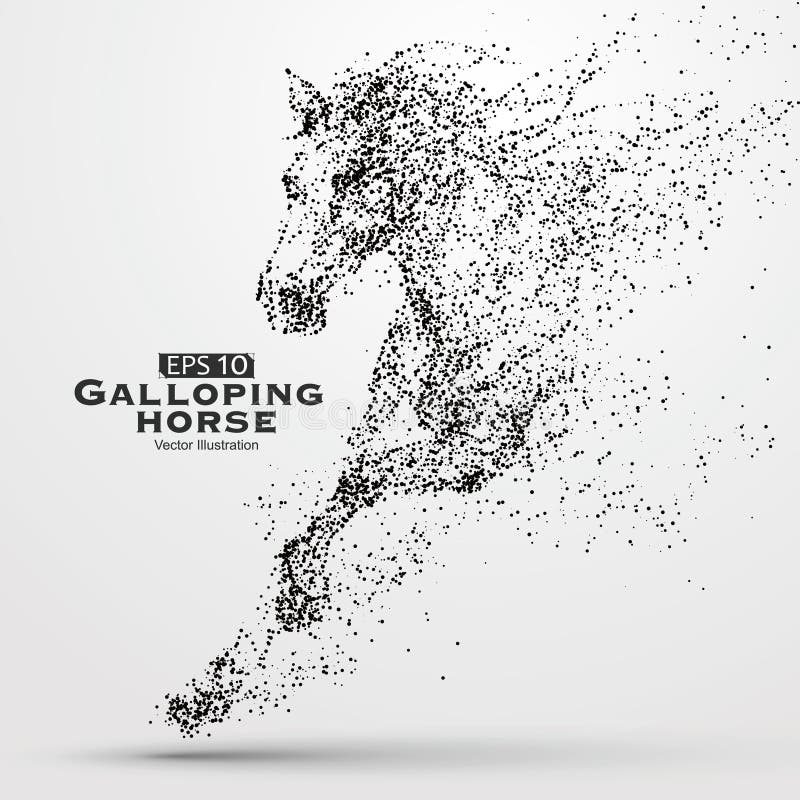 Galloping horse,Many particles,sketch,vector illustration,The moral development and progress,A galloping horse. Galloping horse,Many particles,sketch,vector illustration,The moral development and progress,A galloping horse.