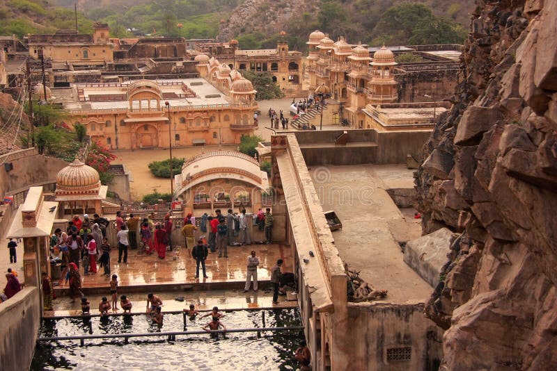 Galtaji Temple near Jaipur, Rajasthan, India. royalty free stock photography Galtaji Temple near Jaipur, Rajasthan, India. royalty free stock photography