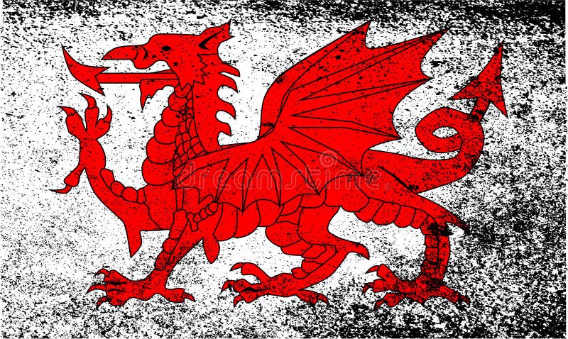 Galés Dragon Grunge stock de ilustración Galés Dragon Grunge stock de ilustración