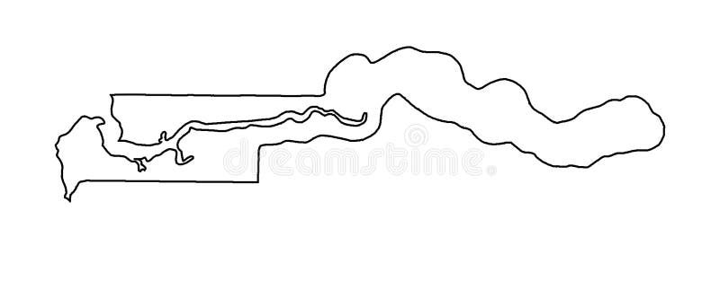 Gambia Outline Map stock illustration