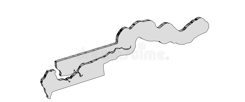 Gambia Silhouette Map 3D royalty free illustration
