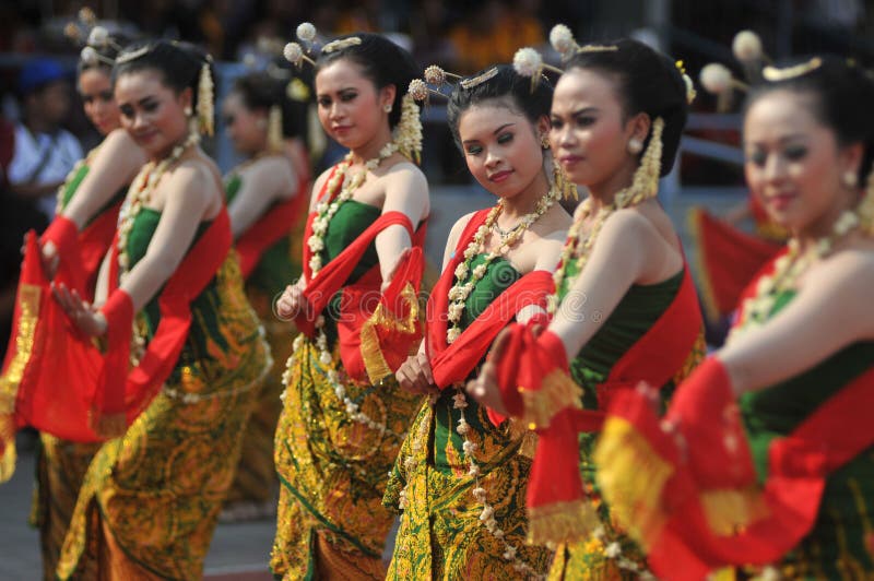 Gambyong traditional Javanese dance stock image
