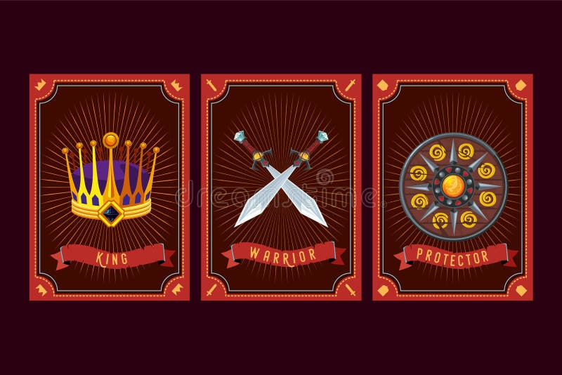 Medieval cartoon flag set game design assets Vector Image