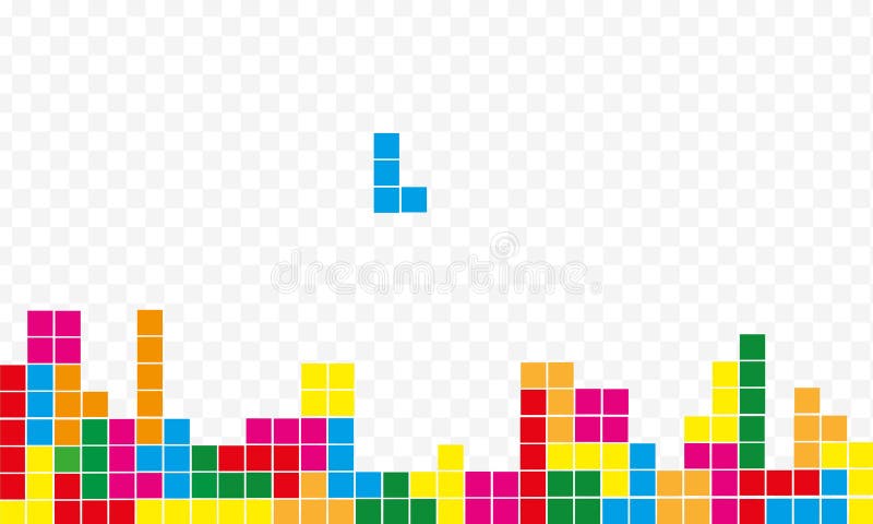 Game Bricks Tetris Template. Color Pixel Blocks Editorial Stock