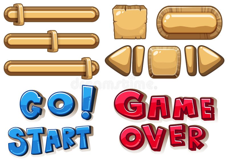 Game buttons bars and arrows royalty free illustration