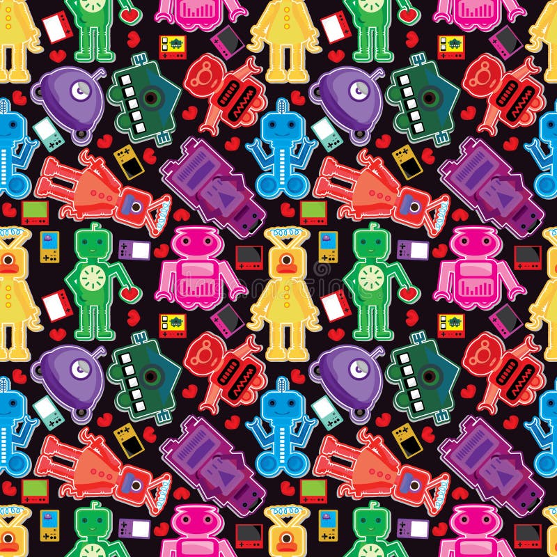 Game Machine Seamless Pattern eps Stock Vector 