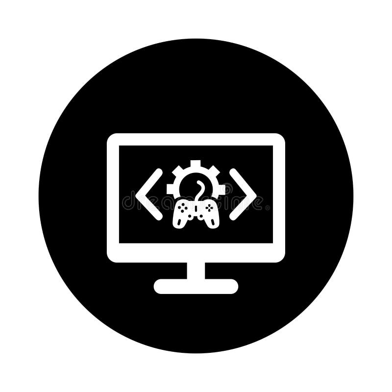 Game, computer, development icon. Black vector graphics vector illustration