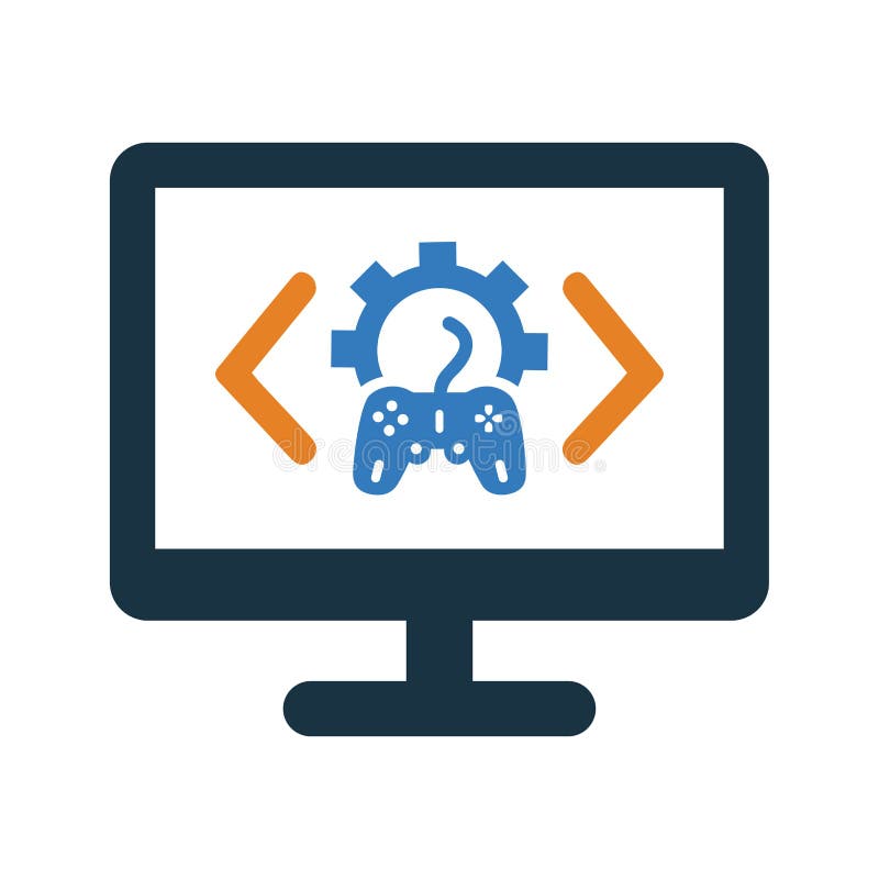 Game, computer, development icon. Simple flat design Concept vector illustration
