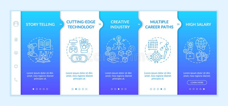 Game Design Industry Benefits Onboarding Vector Template Stock Vector Illustration Of Design Webpage