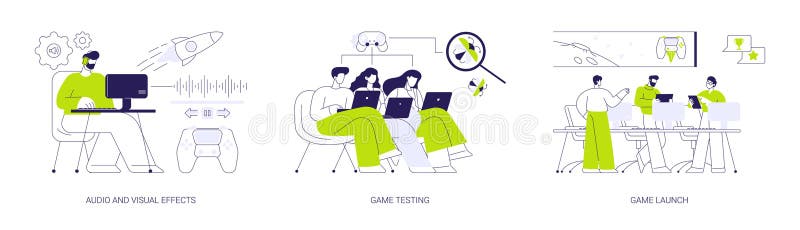Game development abstract concept vector illustrations. royalty free illustration