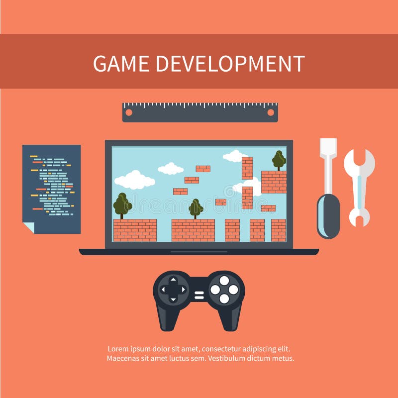 Game development concept vector illustration