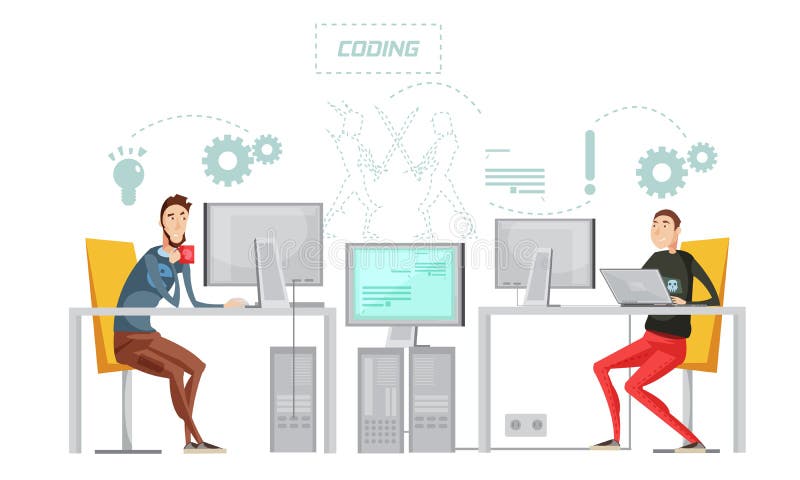 Game Development Flat Composition royalty free illustration