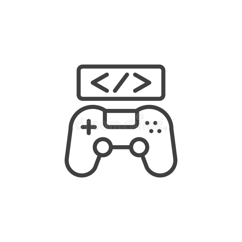 Game Development line icon stock illustration