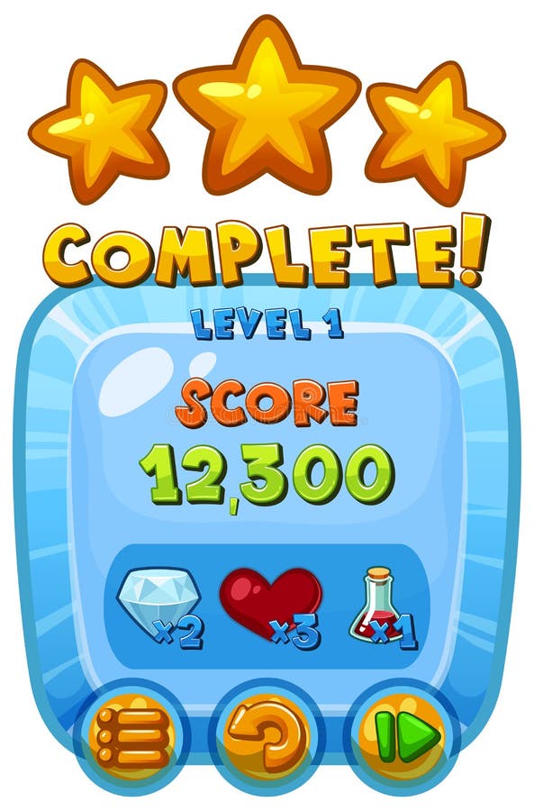 Game element template with score board stock illustration