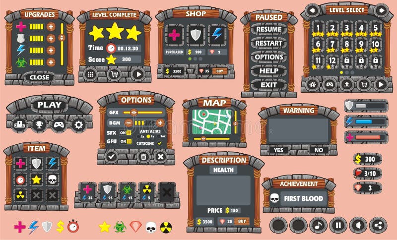 Game gui 45 vector illustration